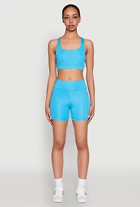Womens Side Zip Pocket Biker Shorts,