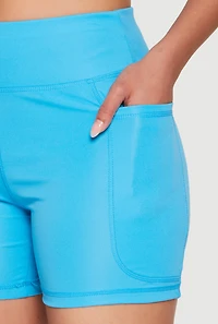 Womens Side Zip Pocket Biker Shorts,