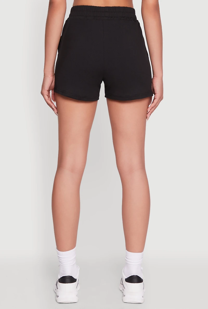 High Waisted American Flag Heart Graphic Shorts