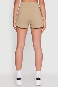 Womens High Waisted American Flag Heart Graphic Shorts, Khaki, Size L