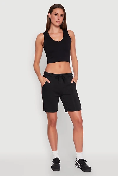 Womens Varsity Stripe Sweatshorts,