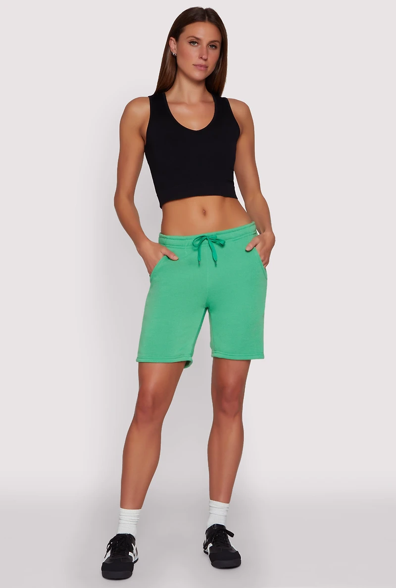 Womens Varsity Stripe Sweatshorts, Green, Size L