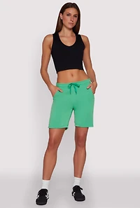 Womens Varsity Stripe Sweatshorts, Green, Size L