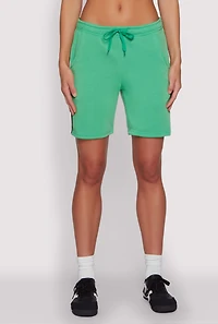 Womens Varsity Stripe Sweatshorts, Green, Size L