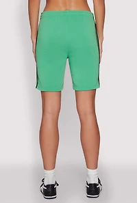 Womens Varsity Stripe Sweatshorts, Green, Size L