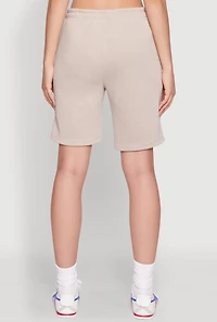 Womens Drawstring Waist Sweatshorts, Beige, Size M