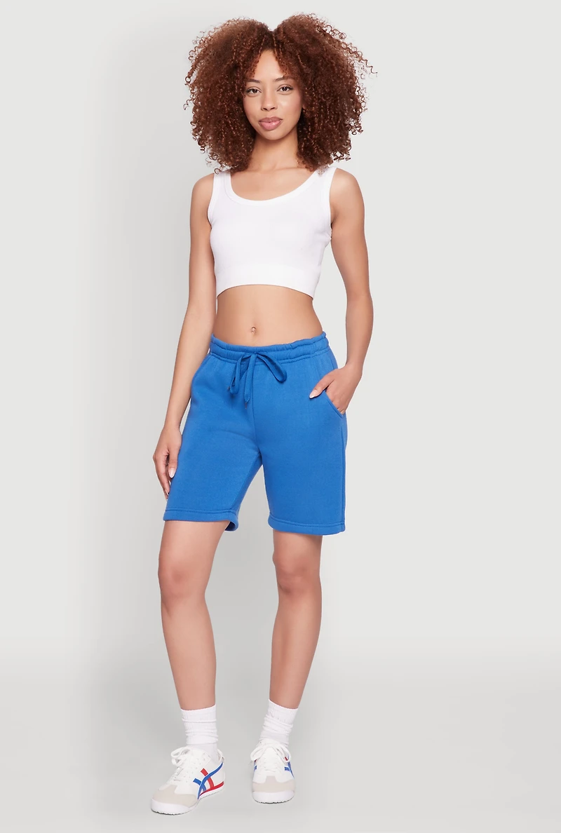 Drawstring Waist Sweatshorts
