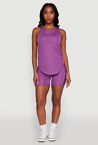 Womens Stylish Mesh Detail High Neck Sleeveless Tank Top,