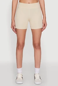 Stylish Mesh Detail High Waisted Bike Shorts