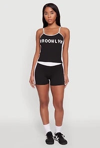 Womens Contrast Trim Brooklyn Graphic Cami, M