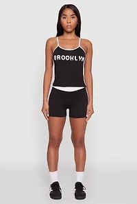 Womens Contrast Trim Brooklyn Graphic Cami, M