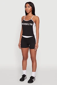 Womens Contrast Trim Brooklyn Graphic Cami, M