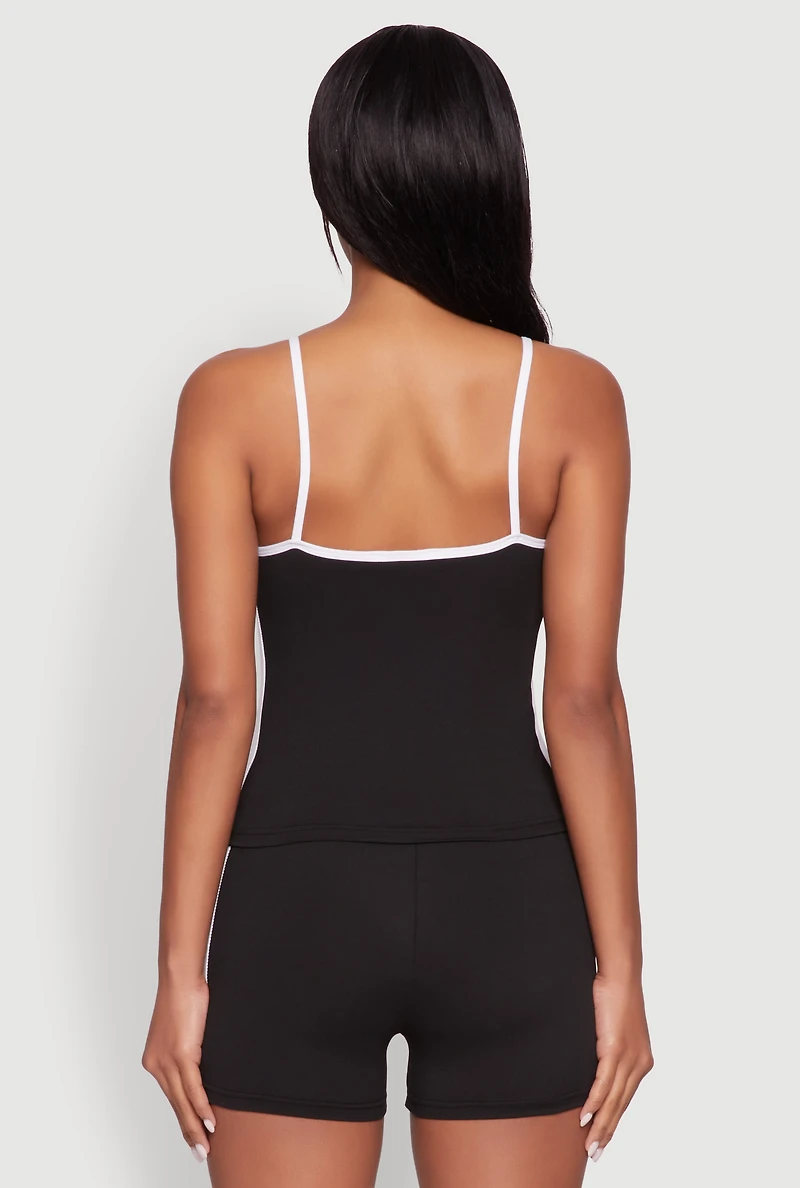 Womens Contrast Trim Brooklyn Graphic Cami, M