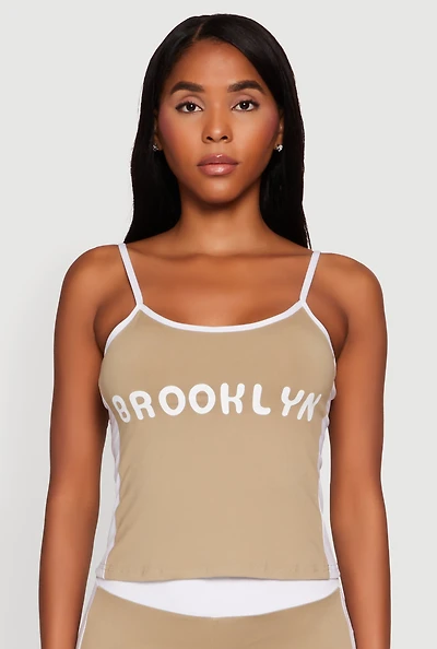 Womens Contrast Trim Brooklyn Graphic Cami,