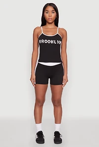 Womens Contrast Biker Shorts,