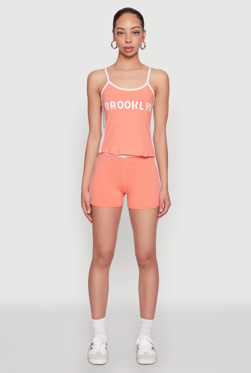 Contrast Biker Shorts