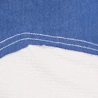Chambray Detail Textured Knit Shorts