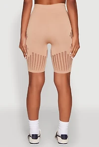 Womens Seamless Laser Cut Biker Shorts,