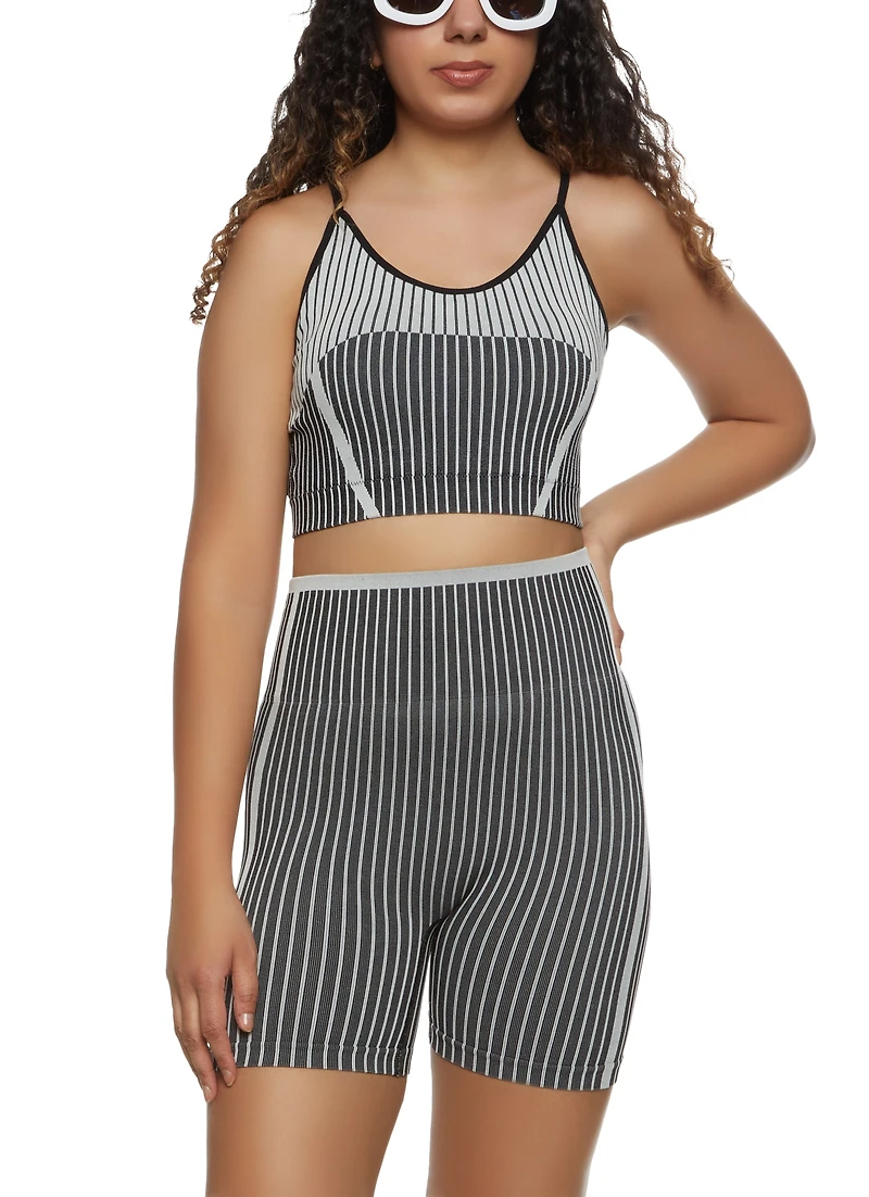 Stripe Seamless Cropped Cami