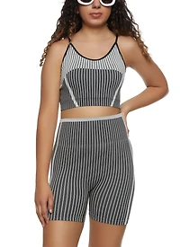 Stripe Seamless Cropped Cami