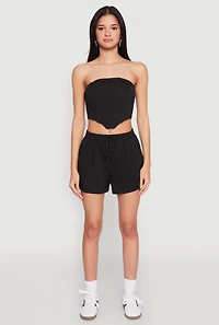 Womens Zip Back Corset Tube Top,
