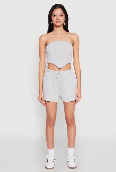 Womens Side Pocket Sweatshorts, Grey, Size L