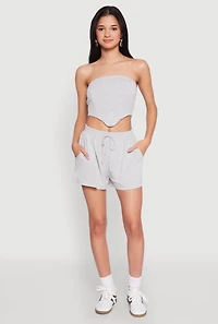 Womens Side Pocket Sweatshorts, Grey,