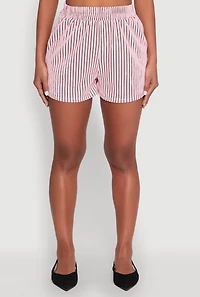 Womens Striped Shorts, Pink, Size S