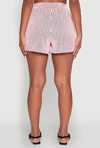 Womens Striped Shorts, Pink, Size S