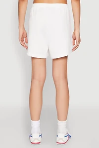 Womens Contrast Piping Pocket Shorts, White, Size XL