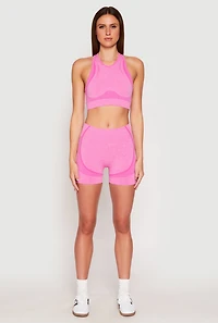 Seamless Contrast Detail Biker Shorts