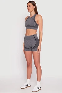 Womens Seamless Racerback Active Crop Top,