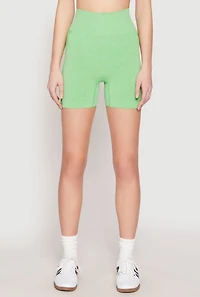 Womens Seamless Marled Biker Shorts,