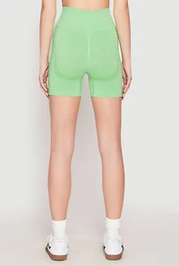 Womens Seamless Marled Biker Shorts,