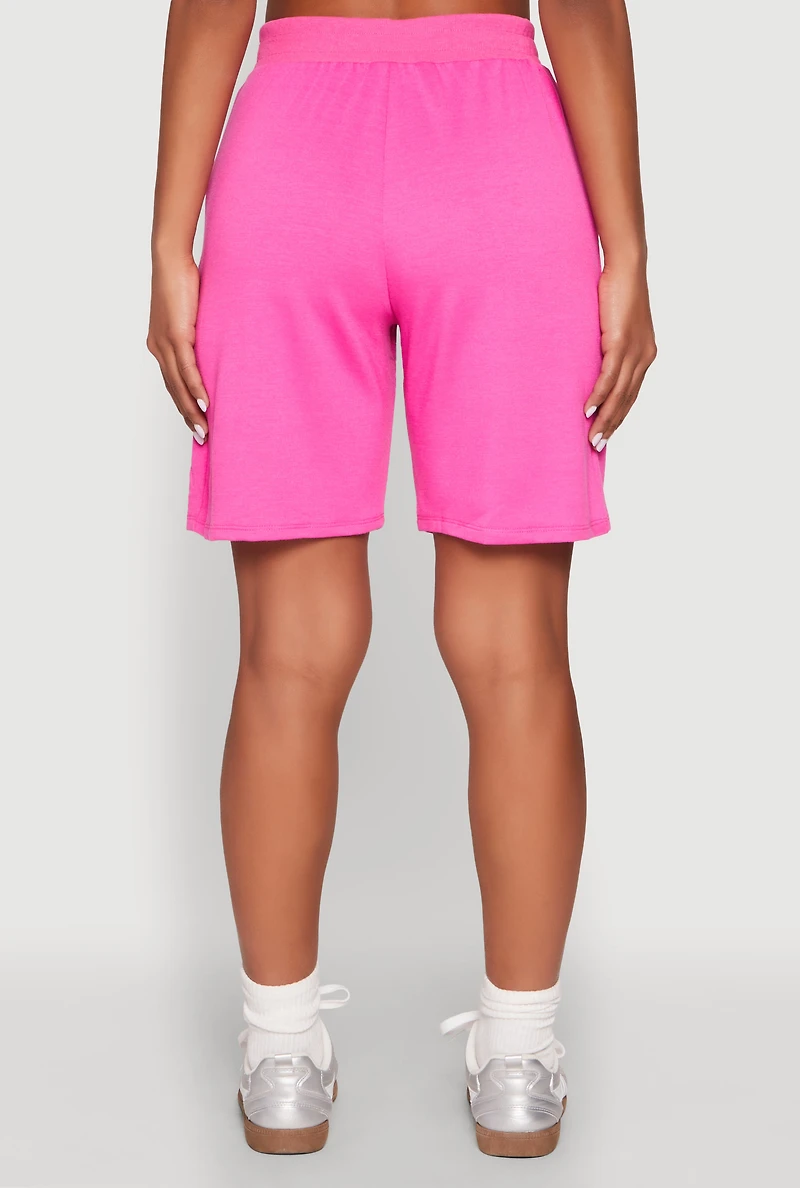 Denim Patch Pocket French Terry Shorts