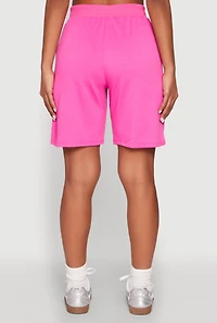 Denim Patch Pocket French Terry Shorts