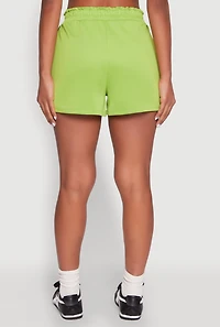 Womens Contrast Side Stripe Paper Bag Waist Short,