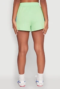 Womens Chambray Cargo Pocket Sweatshorts, Green, Size XL