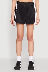 Womens Varsity Stripe Contrast Trim Shorts,