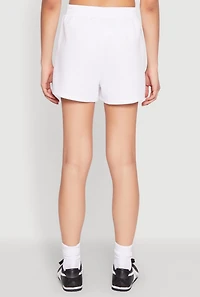 Womens Varsity Stripe Contrast Trim Shorts, White,