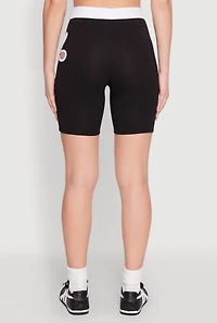 Womens O Ring Flower Cut Out Biker Shorts, M