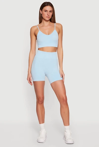 Seamless Compression Rib Biker Shorts