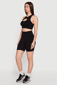 Seamless Cropped Keyhole Racerback Tank Top