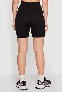 Solid Seamless Ribbed Bike Shorts