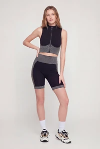 Stripe Detail Seamless High Waisted Bike Shorts