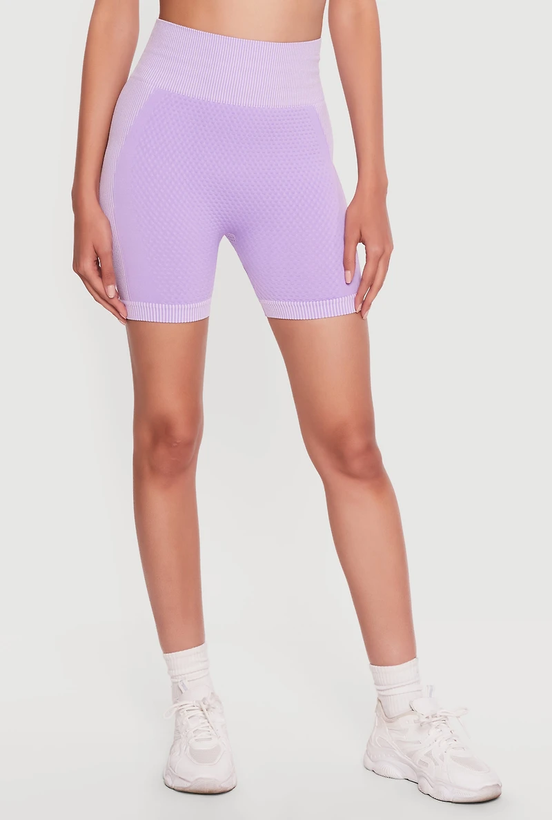 Stripe Detail Seamless High Waisted Bike Shorts