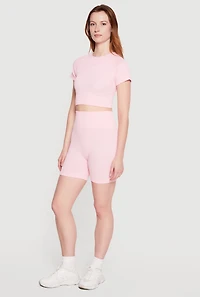 Seamless Compression Rib Knit Crop Top