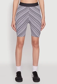 Womens Seamless Patterned Biker Shorts, Multi, Size S-M