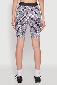 Womens Seamless Patterned Biker Shorts, Multi, Size L-XL