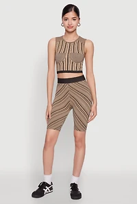 Womens Seamless Patterned Biker Shorts,